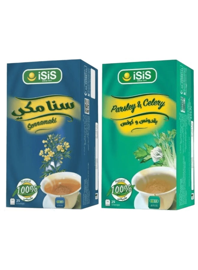 ISIS Two packs of natural senna, parsley and celery drink (25 sachets) - Image 1